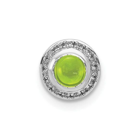 Kazi Luxury 14k White Gold Diamond and Cabochon 47 Peridot Chain Slide,All Products : American Fashion Style Bags On Sale